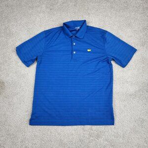 Masters Tech Polo Golf Shirt Blue Stretch Mens Size Medium M Performance USA